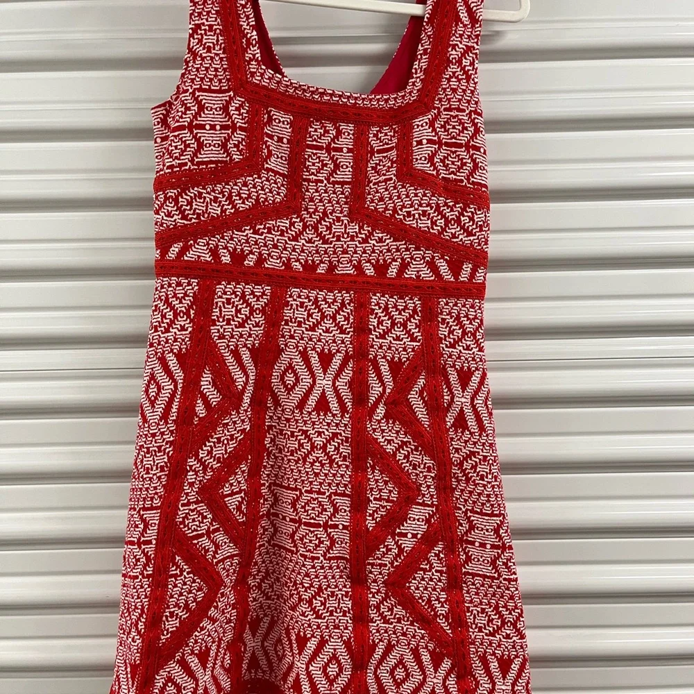 Anthropologie Maeve Vibrant Red Knit Dress Size 8 - Picture 3 of 5